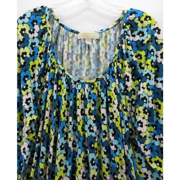 Michael Kors Top 2X Plus Pullover Blouse Floral Scoop Neck Colorful - Picture 2 of 9